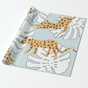 Tropisch reuzel en monstera-palmbladeren, e cadeaupapier