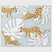 Tropisch reuzel en monstera-palmbladeren, e cadeaupapier (Vlak)