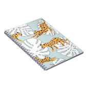 Tropisch reuzel en monstera-palmbladeren, e notitieboek (Rechterzijde)