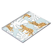 Tropisch reuzel en monstera-palmbladeren, e notitieboek (Linkerzijde)