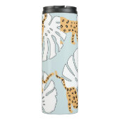 Tropisch reuzel en monstera-palmbladeren, e thermosbeker (Achterkant)