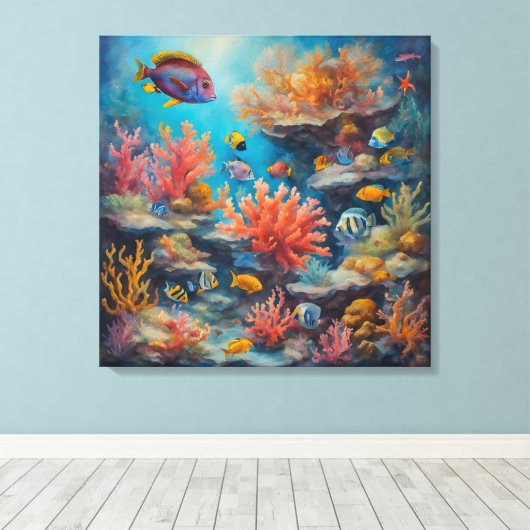 Tropisch rif - Canvas Art Print (Insitu (Houten vloer))