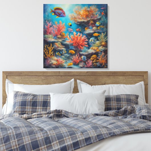 Tropisch rif - Canvas Art Print (Insitu (Slaapkamer))