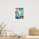 Tropisch rif met zonnestralen poster (Keuken)