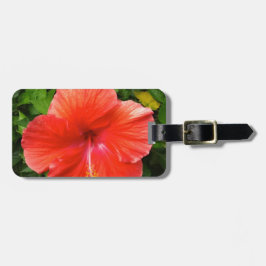 Tropisch Rode Hibiscus Bonita Springs Florida Bagagelabel