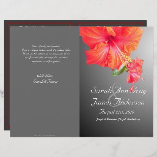 Tropisch Rode hibiscus-programma voor bloementeelt (Voorkant / Achterkant)