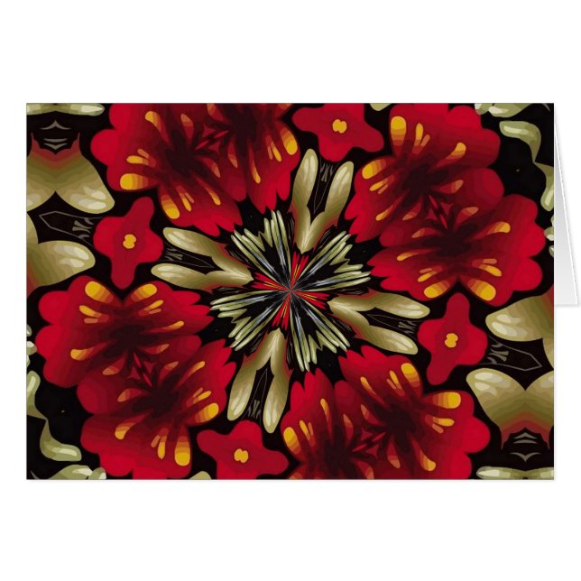 Tropisch Rode Mandala Kaleidoscoop (Voorkant Horizontaal)
