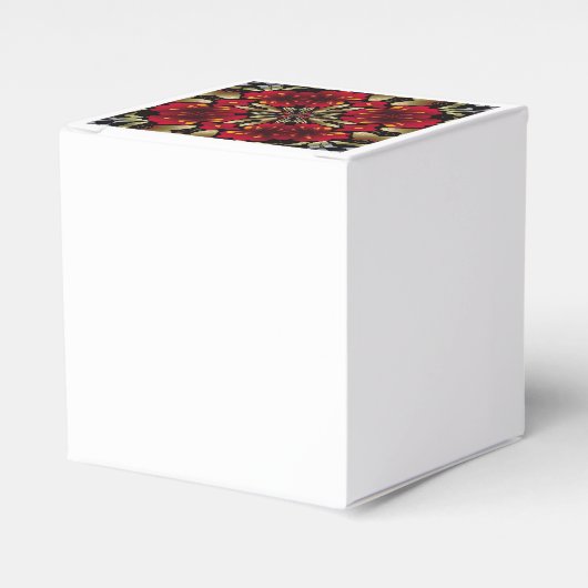 Tropisch Rode Mandala Kaleidoscoop Bedankdoosjes (Voorkant Zijde)