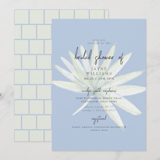 Tropisch rond Mint en Blauw Vrijgezellenfeest Kaart (Voorkant / Achterkant)