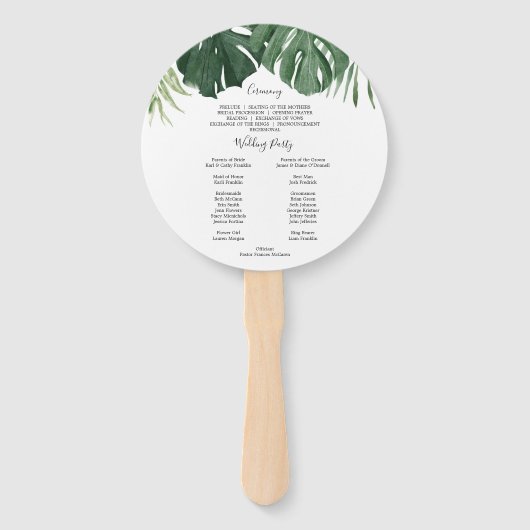 Tropisch rondtrekprogramma van Monstera Handwaaier (Achterkant)