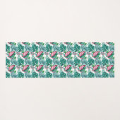 Tropisch rood en groen palmblad yogamat (Achterkant (horizontaal))