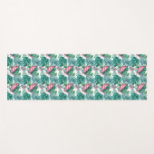 Tropisch rood en groen palmblad yogamat (Voorkant (horizontaal))