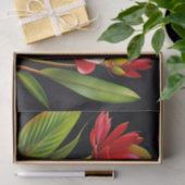 Tropisch rood geel bloemenillustratie tissuepapier (Geschenk)