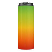 Tropisch rood geel groen verloop met Jouw naam Thermosbeker (Achterkant)