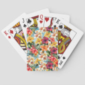 Tropisch Rood Geel Tropisch Hibiscus Bloemen Pokerkaarten (Achterkant)