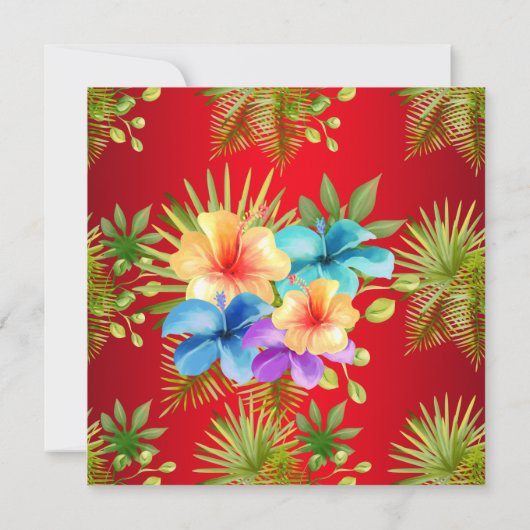 Tropisch rood, gemengd, geel, oraal geel kaart (Achterkant)