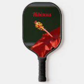 Tropisch rood Hibiscus Bloem Zwart Bloemen Pickleball Paddle (Voorkant)