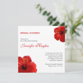 Tropisch rood hibiscus-Vrijgezellenfeest Kaart (Staand voorkant)