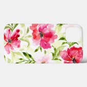Tropisch rood roze papaverpatroon Case-Mate iPhone case (Achterkant (horizontaal))
