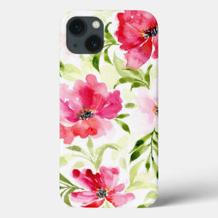 Tropisch rood roze papaverpatroon Case-Mate iPhone case