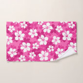 Tropisch rood Violet White Hibiscus Flower Pattern Bad Handdoek (Handdoek)
