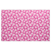 Tropisch rood Violet White Hibiscus Flower Pattern Stof (Yard (91,4 cm))