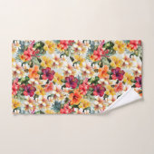 Tropisch Rood Wit Geel Munt Hibiscus Bloemen Bad Handdoek (Handdoek)