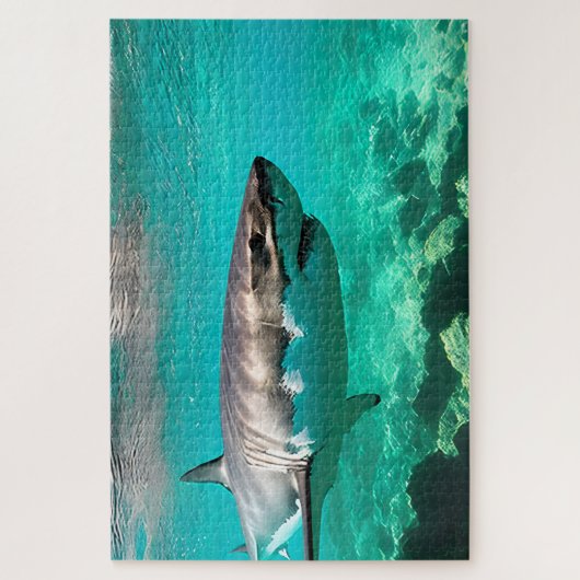 Tropisch roofdier: Grote witte haai Legpuzzel (Verticaal)