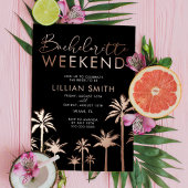 Tropisch Roos Gold Bachelorette Weekend Folie Uitnodiging