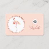 Tropisch Roos Gold en Blush Pink Flamingo Visitekaartje (Voorkant)