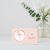 Tropisch Roos Gold en Blush Pink Flamingo Visitekaartje (Staand voorkant)