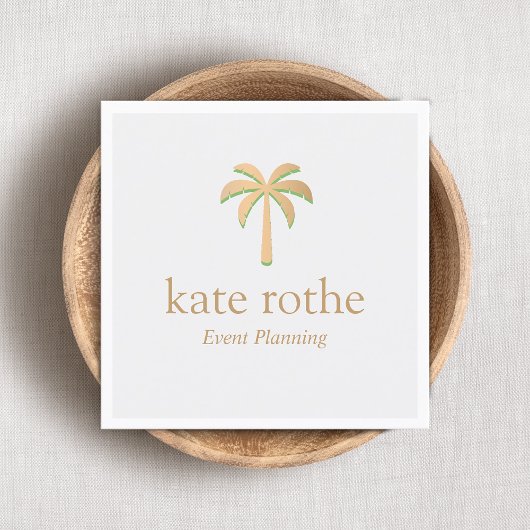 Tropisch Roos Gold Palm Tree-plan Contactkaartje
