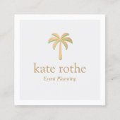 Tropisch Roos Gold Palm Tree-plan Contactkaartje (Voorkant)