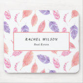 Tropisch Roos Witte Realtor Muismat (Voorkant)