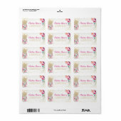 Tropisch roze anananasappel etiket (Full Sheet)