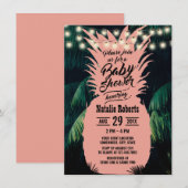 Tropisch roze anananaspalmboom Baby shower Kaart (Voorkant / Achterkant)