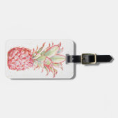 Tropisch | Roze ananas Bagagelabel (Voorkant horizontaal)