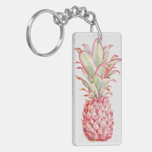 Tropisch | Roze ananas Sleutelhanger (Voorkant Links)