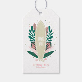 Tropisch roze Baby aan boord Gift Label Cadeaulabel