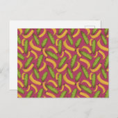 Tropisch roze bananenbladpatroon briefkaart (Voorkant / Achterkant)