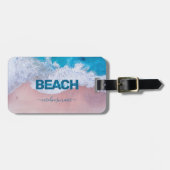 Tropisch Roze Beach Bermuda Bagagelabel (Voorkant horizontaal)