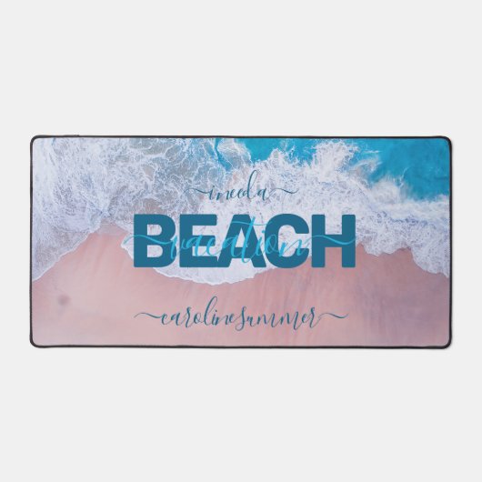 Tropisch roze bek Bermuda Vacatie Bureaumat (Voorkant)