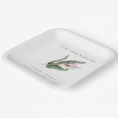 Tropisch roze bladeren Elk jaar Jubileum Papieren Bordje (Gebogen)