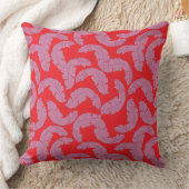 Tropisch Roze Bladkussen – Rood Decoratief Kussen (Deken)