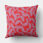 Tropisch Roze Bladkussen – Rood Decoratief Kussen (Achterkant)