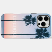 Tropisch roze blauwe palmboom - zonsonderstel aang Case-Mate iPhone case (Achterkant (horizontaal))