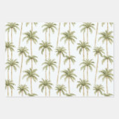 Tropisch Roze Bloem Groen Strepen Bruiloft Inpakpapier Vel (Voorkant 3)