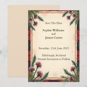Tropisch Roze Bloemachtig Save the Date (Voorkant / Achterkant)