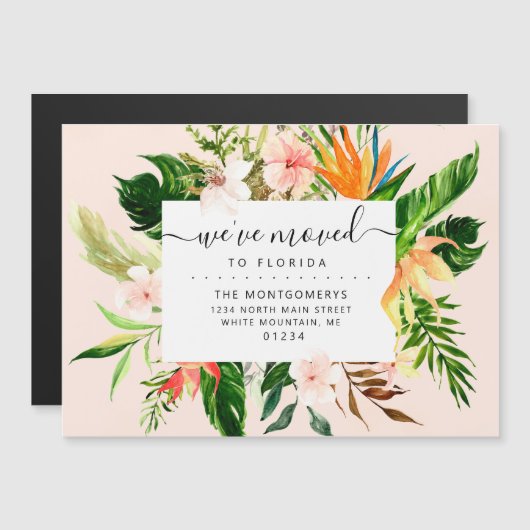 Tropisch Roze Bloemen Greenery Florida Verhuizen (Voorkant / Achterkant)