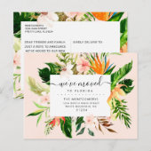 Tropisch Roze Bloemen Greenery Florida Verhuizen Aankondigingskaart (Voorkant / Achterkant)